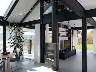 Fertighaus Kundenhaus Eschenbach von DAVINCI HAUS, Fachwerk Innenansicht 3