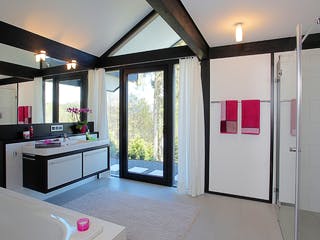 Fertighaus Kundenhaus Eschenbach von DAVINCI HAUS, Fachwerk Innenansicht 5