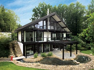 Fertighaus Kundenhaus Garbers von DAVINCI HAUS, Fachwerk Außenansicht 1