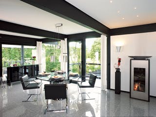 Fertighaus Kundenhaus Garbers von DAVINCI HAUS, Fachwerk Innenansicht 1