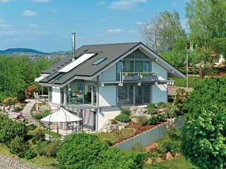 Fertighaus Kundenhaus Gerlacher von DAVINCI HAUS, Fachwerk Außenansicht 1