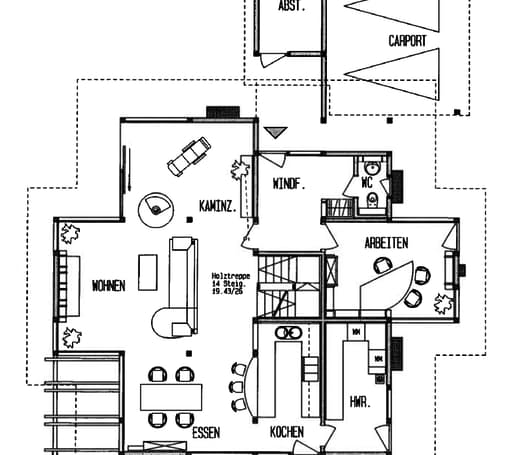 Fertighaus Kundenhaus Gerlacher von DAVINCI HAUS, Fachwerk Grundriss 2