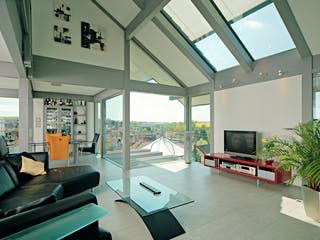 Fertighaus Kundenhaus Gerlacher von DAVINCI HAUS, Fachwerk Innenansicht 1