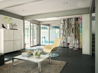 Fertighaus Kundenhaus Grabowski von DAVINCI HAUS, Fachwerk Innenansicht 1