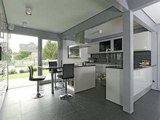 Fertighaus Kundenhaus Grabowski von DAVINCI HAUS, Fachwerk Innenansicht 2