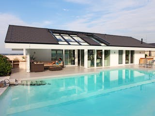 Fertighaus Kundenhaus Gräfenstein von DAVINCI HAUS, Fachwerk Außenansicht 1