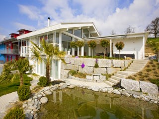 Fertighaus Kundenhaus Hagenbuch von DAVINCI HAUS, Fachwerk Außenansicht 1