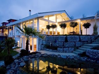 Fertighaus Kundenhaus Hagenbuch von DAVINCI HAUS, Fachwerk Außenansicht 2