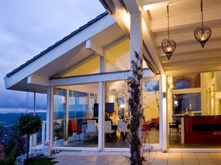 Fertighaus Kundenhaus Hagenbuch von DAVINCI HAUS, Fachwerk Außenansicht 3