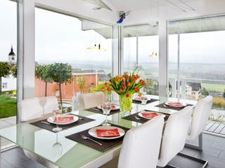 Fertighaus Kundenhaus Hagenbuch von DAVINCI HAUS, Fachwerk Innenansicht 2