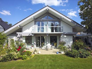 Fertighaus Kundenhaus Henkel von DAVINCI HAUS, Fachwerk Außenansicht 1