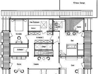 Fertighaus Kundenhaus Junghans von DAVINCI HAUS, Fachwerk Grundriss 1