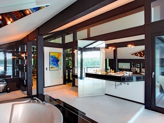 Fertighaus Kundenhaus Kleymann-Lopez von DAVINCI HAUS, Fachwerk Innenansicht 2