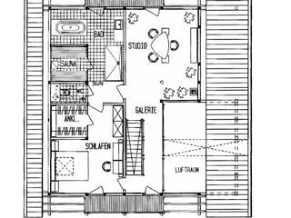 Fertighaus Kundenhaus Lehnert von DAVINCI HAUS, Fachwerk Grundriss 1