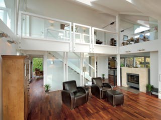 Fertighaus Kundenhaus Lehnert von DAVINCI HAUS, Fachwerk Innenansicht 1