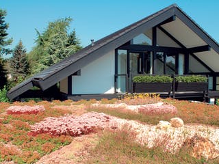 Fertighaus Kundenhaus Lewandowski von DAVINCI HAUS, Fachwerk Außenansicht 4