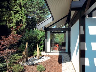 Fertighaus Kundenhaus Lewandowski von DAVINCI HAUS, Fachwerk Außenansicht 5