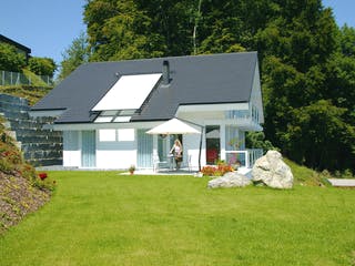 Fertighaus Kundenhaus Ramm von DAVINCI HAUS, Fachwerk Außenansicht 2