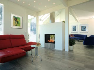 Fertighaus Kundenhaus Ramm von DAVINCI HAUS, Fachwerk Innenansicht 1