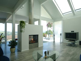 Fertighaus Kundenhaus Ramm von DAVINCI HAUS, Fachwerk Innenansicht 2