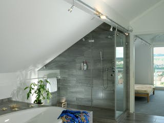 Fertighaus Kundenhaus Ramm von DAVINCI HAUS, Fachwerk Innenansicht 5