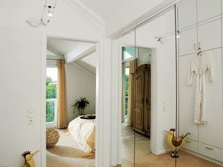 Fertighaus Kundenhaus Riethmüller von DAVINCI HAUS, Fachwerk Innenansicht 4