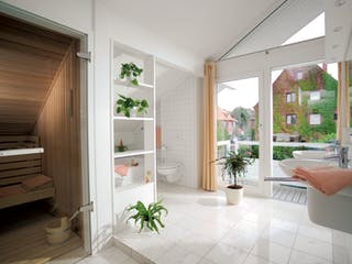 Fertighaus Kundenhaus Riethmüller von DAVINCI HAUS, Fachwerk Innenansicht 5