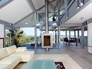 Fertighaus Kundenhaus Rosenberg von DAVINCI HAUS, Fachwerk Innenansicht 1