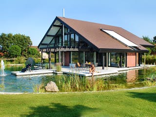 Fertighaus Kundenhaus Sörensen von DAVINCI HAUS, Fachwerk Außenansicht 2