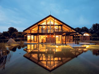 Fertighaus Kundenhaus Sörensen von DAVINCI HAUS, Fachwerk Außenansicht 3