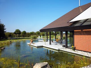 Fertighaus Kundenhaus Sörensen von DAVINCI HAUS, Fachwerk Außenansicht 5