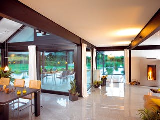 Fertighaus Kundenhaus Sörensen von DAVINCI HAUS, Fachwerk Innenansicht 1