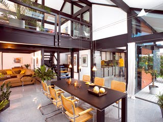 Fertighaus Kundenhaus Sörensen von DAVINCI HAUS, Fachwerk Innenansicht 2