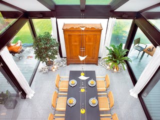 Fertighaus Kundenhaus Sörensen von DAVINCI HAUS, Fachwerk Innenansicht 4