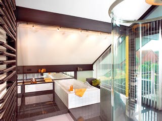 Fertighaus Kundenhaus Sörensen von DAVINCI HAUS, Fachwerk Innenansicht 5