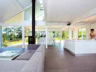 Fertighaus Kundenhaus Stettner von DAVINCI HAUS, Fachwerk Innenansicht 2