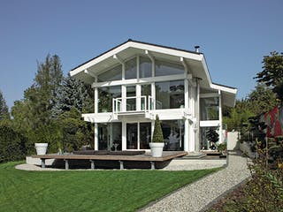 Fertighaus Kundenhaus Zeiler von DAVINCI HAUS, Fachwerk Außenansicht 1