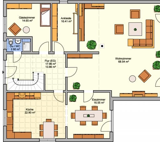 Fertighaus Mondo von Fingerhut Haus Schlüsselfertig ab 570356€, Satteldach-Klassiker Grundriss 1