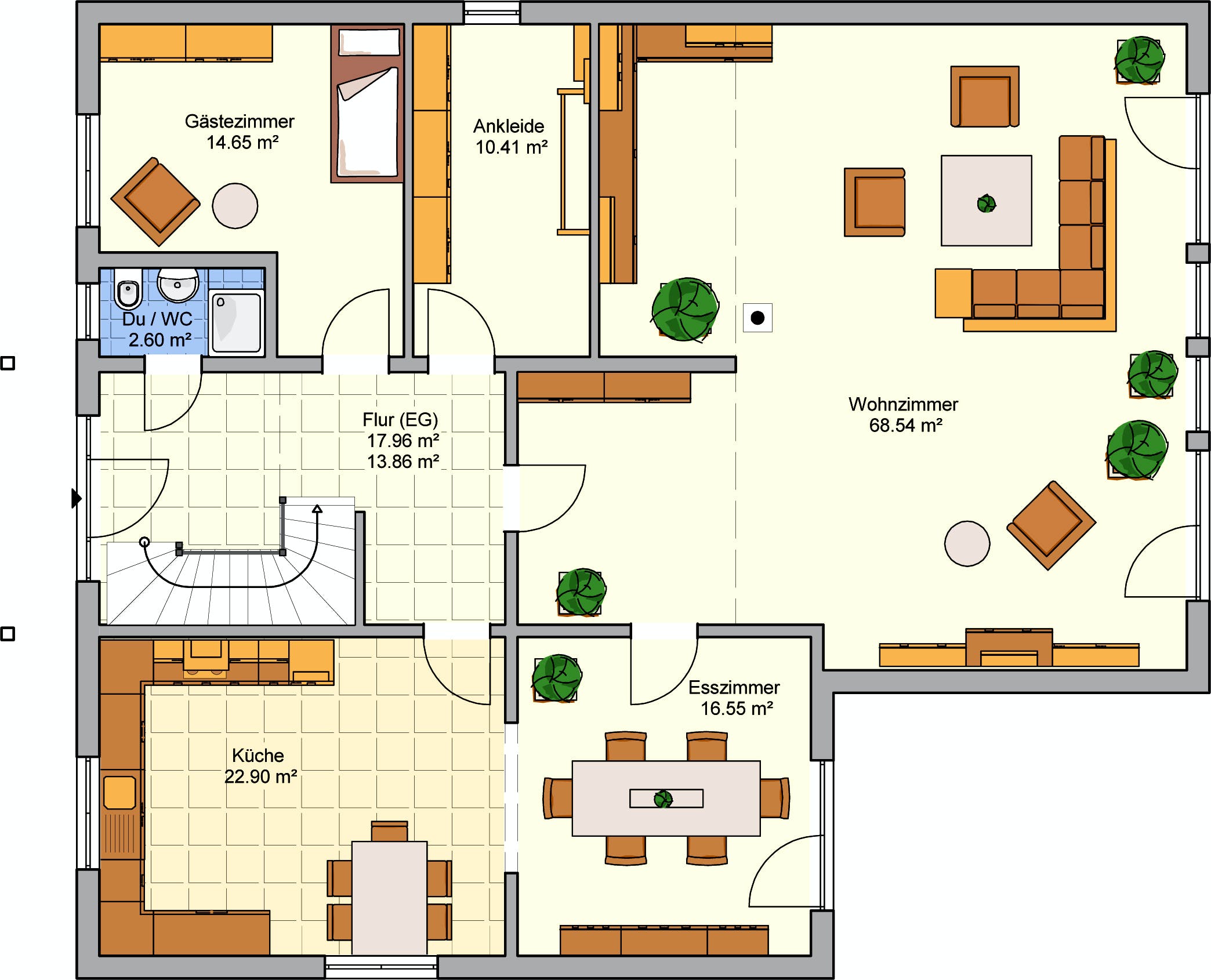 Fertighaus Mondo von FINGERHUT-HAUS Schlüsselfertig ab 630386€, Satteldach-Klassiker Grundriss 1