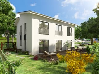 Fertighaus LaCasa media M von FischerHaus Ausbauhaus ab 157875€, Pultdachhaus Außenansicht 1