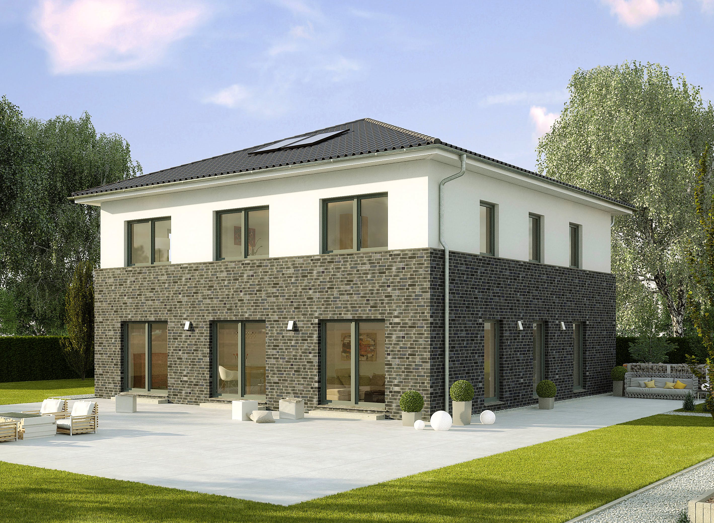Fertighaus La Finca von GUSSEK HAUS Schlüsselfertig ab 468300€, Stadtvilla Außenansicht 1