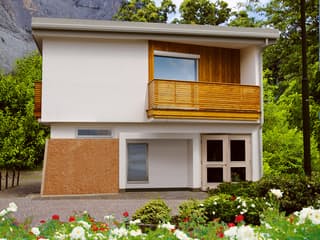 Fertighaus Lago von ISARTALER HOLZHAUS Schlüsselfertig ab 216000€, Satteldach-Klassiker Außenansicht 2