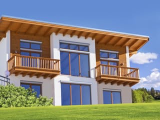 Fertighaus Landeck - Architektenbeispiel von ISARTALER HOLZHAUS Schlüsselfertig ab 324000€, Pultdachhaus Außenansicht 1