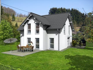 Massivhaus Landhaus von Siegerland Massivhaus Schlüsselfertig ab 265850€, Satteldach-Klassiker Außenansicht 1