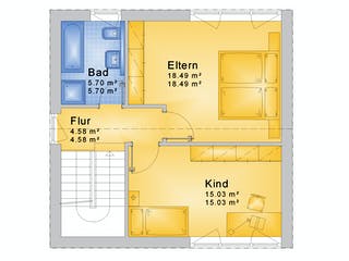Fertighaus Haus 001 - Var. 285 von Langstein Immobilien Ausbauhaus ab 120717€, Satteldach-Klassiker Grundriss 2