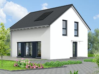 Fertighaus Haus 003 - Var. 106 von Langstein Immobilien Ausbauhaus ab 127818€, Satteldach-Klassiker Außenansicht 2