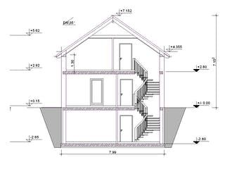 Fertighaus Haus 003 - Var. 106 von Langstein Immobilien Ausbauhaus ab 127818€, Satteldach-Klassiker Außenansicht 3