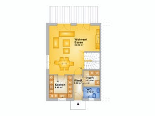 Fertighaus Haus 088 - Var. 008 von Langstein Immobilien Ausbauhaus ab 129141€, Satteldach-Klassiker Grundriss 3