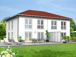 Fertighaus Haus 095 - Var. 018 von Langstein Immobilien Ausbauhaus ab 162419€, Stadtvilla Außenansicht 2