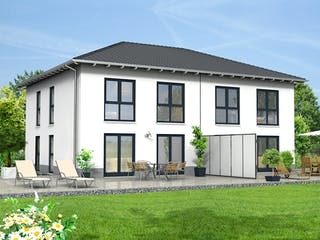 Fertighaus Haus 095 - Var. 018 von Langstein Immobilien Ausbauhaus ab 162419€, Stadtvilla Außenansicht 1